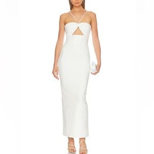 HERVE LEGER ICON GATHERED STRAPPY GOWN